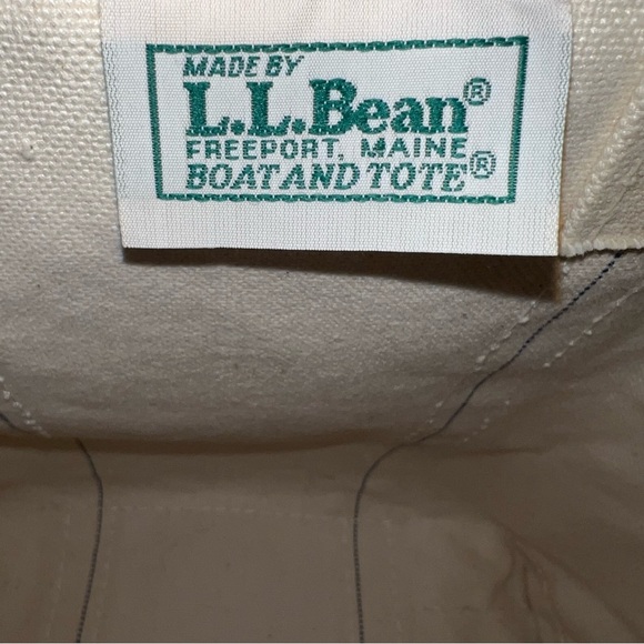 L.L. Bean Vintage 1980’s Boat and Tote Canvas Bag Medium Dark Green - Picture 11 of 12